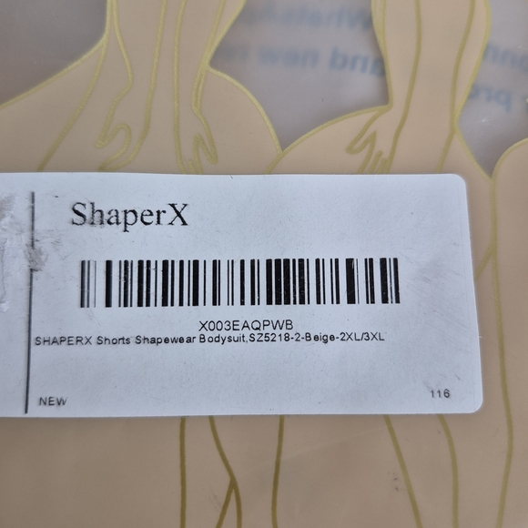 ShaperX Shorts Shapewear Bodysuit NWT - Size 2XL/3XL - Picture 10 of 12